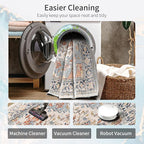 Enkor Area Soft Rugs 6x9 Washable Non Slip Boho Floor Rugs for Living Room Bedroom, Vintage Style Farmhouse Mat for Kitchen Entryway Orange & Black