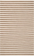Home Conservatory Ladder Stripe Natural/Ivory Handwoven Wool 6 X 9 Feet, Ivory/Multicolored Stripe Pattern