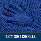OLANLY Bathroom Rugs 47x17, Extra Soft Absorbent Chenille Bath Rugs, Rubber Backing Quick Dry, Machine Washable Bath Mats for Bathroom Floor, Tub and Shower, Home Decor Accessories, Royal Blue