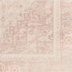 RUGGABLE Washable Area Rug – Kamran Soft Pink 8 ft Round, Stain-Resistant, Non-Slip – Large Machine Washable Rugs for Living Room, Bedroom, Hallway, Entryway & Office–with Cushioned Pad