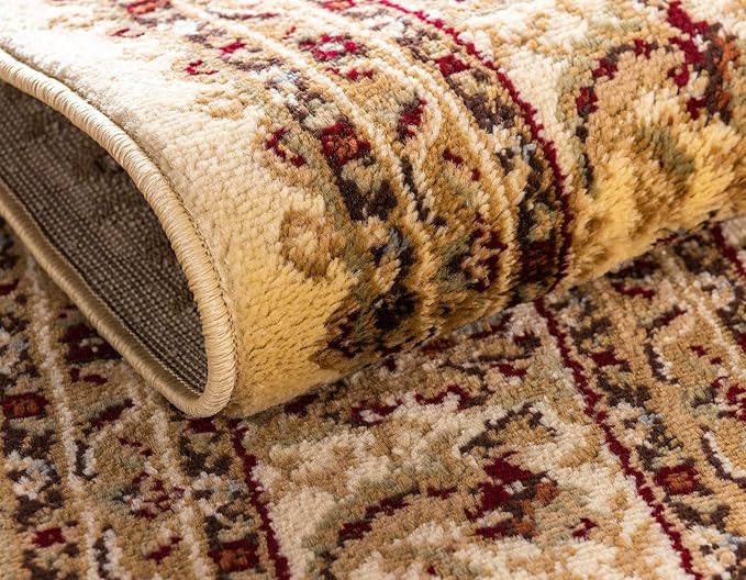 Unique Loom Voyage Collection Traditional Oriental Classic Intricate Design Area Rug (4' 0 x 6' 0 Rectangular, Ivory/Gold)