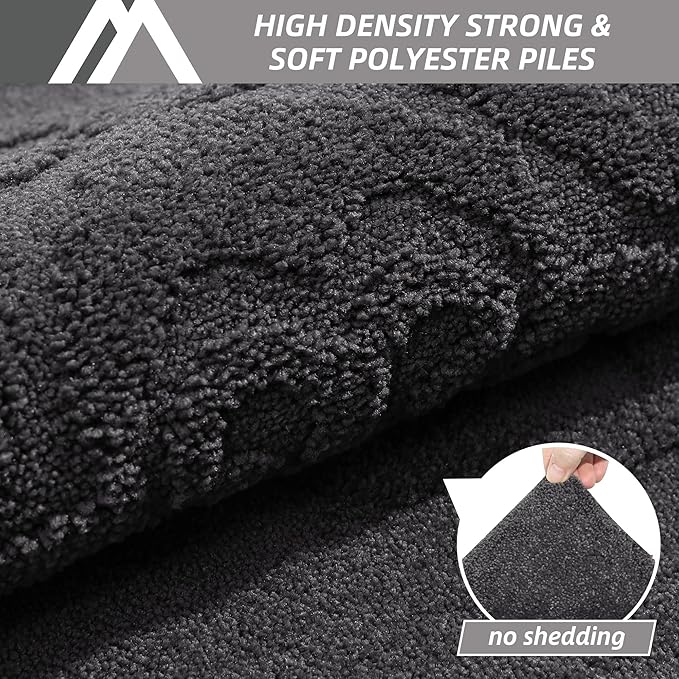 COSY HOMEER Door Mat 36”x60”,Absorbent Dirt Trapper Entryway Rugs,Non-Slip Welcome Mat,Washable Entry Rugs,Low Pile Doormat for Front Back Door,Wet Shoes & Paws,Dark Grey
