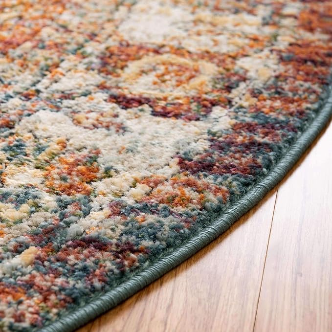 Unique Loom Isabella Collection Area Rug - Adjani (3' 3" Round, Multi/ Beige)
