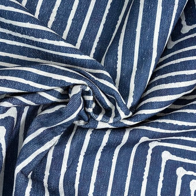 GLN Rugs Contemporary Collection - Machine Washable Area Rug, Contemporary Washable, Non Slip, Low Pile Chenille Rug, Living Room, Bedroom, Kitchen Rug (8' x 10' Lines Blue)