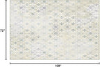 Phantoscope Washable Area Rug 6'x9' Non-Slip, Vintage Modern Boho Rugs for Living Room, Bedroom, Dining Room, Distressed Geometric Floral Pattern, Low-Pile Foldable Floor Carpet, Teal Floral/Beige