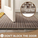 Indoor Door Mat 36x60 Dirt Resistant and Absorbent, Non-Slip Rubber Backing Floor Mats, Easy Clean Low-Profile Doormat for Entryway, Front Door, Inside Entrance Brown