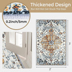 Small Area Rug 2x3ft Entryway Rug Non-Slip Vintage Washable Area Rugs Indoor Door Mat, Boho Faux Wool Carpet Kitchen Rugs with Rubber Backing for Bedroom, Kitchen, Room Entryway