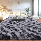 Shaggy Modern Shag Area Rug for Bedroom, Upgrade Non-Slip Plush Fluffy Carpet for Kids Room Home Decor, Plush Area Rug Tie Dye Stripes 5x7Ft