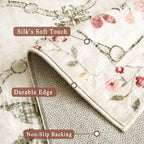 vivorug 5x7 Area Rugs - Ultra-Thin Washable Rug with Non-Slip Backing, Ideal for Living Room, Bedroom, Kitchen Floor Carpet - Modern Pink Floral, Easy Clean, Durable, Low Pile