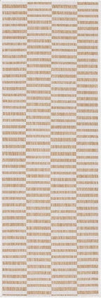 Unique Loom Outdoor Striped Collection Area Rug - Striped (2' x 6' 1" Runner, Taupe/Ivory)