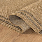 Easy Jute Rugs 9x12 Bordered Natural Color Living Room Indoor Outdoor Area Rug for Patio and Kitchen Rug High Traffic Washable Easy to Clean Solid Boho Woven Design Outside Carpet (9 x 12)