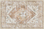 Lahome Boho Area Rug for Living Room - 4x6 Rug Washable Non-Slip Throw Bedroom Rug Lightweight Non-Shedding Large Kitchen Carpet, Oriental Distressed Print Carpet for Office Classroom Dining Room
