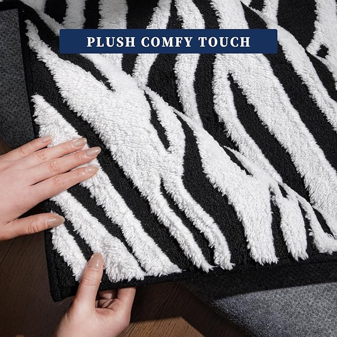 YIHOUSE 2×3 Ft Area Rugs, Abstract Washable Rug, Black and White Mordern Carpet, Soft Rugs Nonslip Throw Non-Shedding, for Bedroom Bedside, Laundry Room, Entryway, Indoor Home Decor