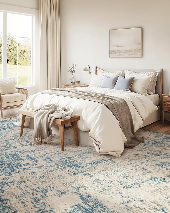 ILANGO 8x10 Area Rug for Living Room Bedroom Washable Modern Rugs 8' x 10' with Non Slip Backing High Traffic Indoor Carpet for Dining Room Dorm Non-Shedding & Fade Resistant Modern