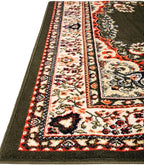 Unique Loom Reza Collection Traditional Persian Style Area Rug, 4 x 6 ft, Olive/Ivory