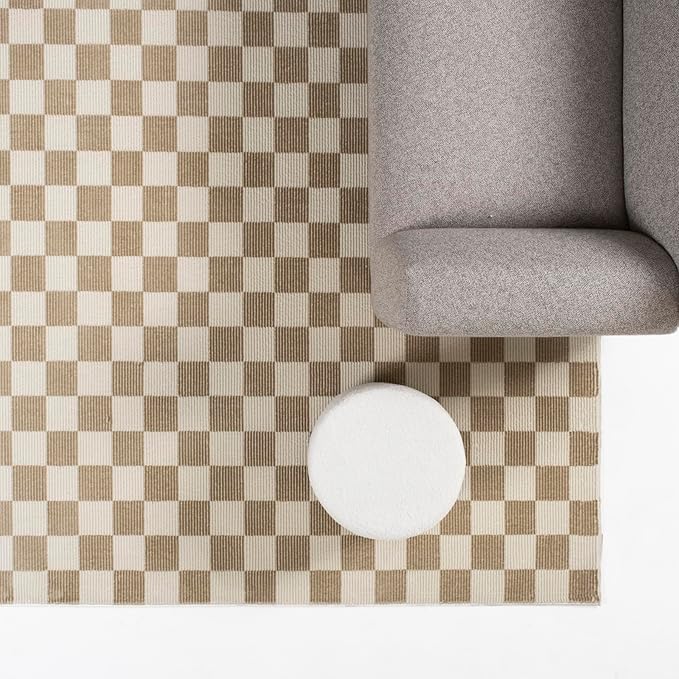 Revival Rugs Gambit 9'2"x12'2" Washable Area Rug for Living Room Bedroom - 100% Recycled Oeko-TEX Certified, Medium Pile, Camel, Beige