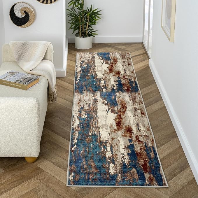 LUXE WEAVERS Lagos Collection Passion 2x7 Abstract Area Rug