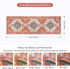 Moynesa Ultra-Thin Washable Pink Long Bathroom Rug - 2x7 Kitchen Carpet Runner, Non Skid Non Shedding Low Pile Bedroom Mat for Laundry Living Room Hall Foyer
