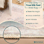 Istana Hallway Runner Rug 2.5x8 – Beige Entryway Rug -Silk's Soft Touch Runners for Hallways - Stylish Kitchen Runner Rug Non Slip
