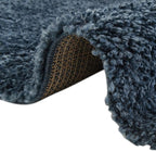 Unique Loom Davos Shag Collection Area Rug - Solid (3' 3" x 5' 3" Oval, Marine Blue)