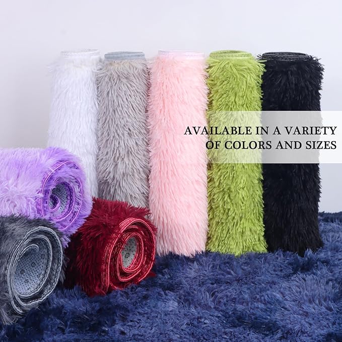duduta Pink Fluffy Round Rug 4x4 ft, Shag Fuzzy Plush Circle Throw Rug for Nursery Bedroom Living Room Home Decor