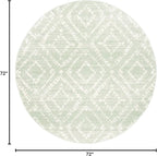 SAFAVIEH Adirondack Collection 6' Round Green/Ivory ADR131Y Modern Diamond Distressed Non-Shedding Living Room Dining Bedroom Foyer Area Rug