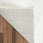 Antep Rugs Palafito 2x4 Geometric Shag Diamond High-Low Pile Textured Indoor Area Rug (White, 2' x 4')