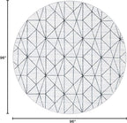 Rugs.com Lattice Trellis Collection Rug – 8 Ft Round White Low-Pile Rug Perfect for Kitchens, Dining Rooms