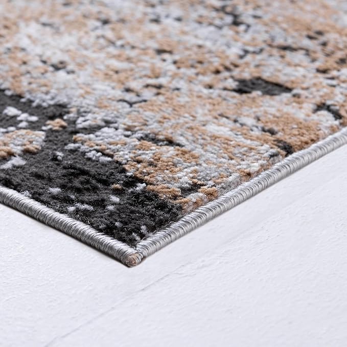 Rugs.com Leipzig Collection Rug – 3x5 Beige Low-Pile Rug Perfect for Entryways, Kitchens, Breakfast Nooks, Accent Pieces