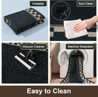 OJIA Easy Jute Runner Rug, 2x6 Kitchen Runner Washable Rug Runners for Hallways Farmhouse Checkered Carpet, Non-Slip Indoor Outdoor Runner Modern Door Mat for Entry Front Door Entryway Porch