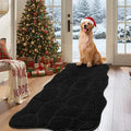 Large Dog Door Mat for Muddy Paws, 22x47 Absorbent Dirt Trapper Long Door Mat, Non-Slip Washable Mud Mat for Dogs, Polyester Microfiber Soft Pet Rug Mat for Entryway, Mud Dog Paws, Patio (Black)