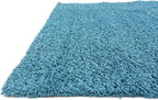 Unique Loom Solid Shag Collection Area Rug (8' Square, Deep Aqua Blue)