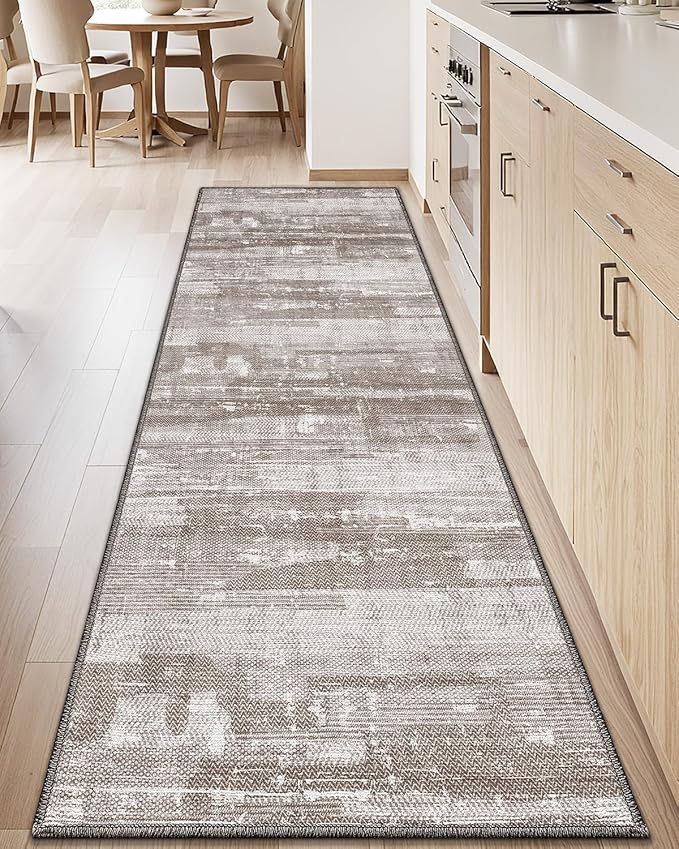 LUMI Washable Kitchen Rug 2x6 for Floor, Non Slip Runner Rugs with Rubber Backing, Low Pile Comfort Area Carpet for Standing, Living Room, Entryway, Laundry, Hallways