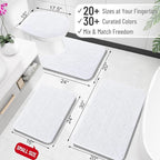OLANLY Bathroom Rugs 30x20, Extra Soft Absorbent Chenille Bath Rugs, Rubber Backing Quick Dry, Machine Washable Bath Mats for Bathroom Floor, Tub and Shower, Home Decor Accessories, White