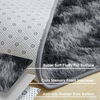 Andency Soft Area Rugs for Living Room Bedroom, 4x6 Non-Slip Fluffy Shag Carpet, Indoor Floor Fuzzy Shaggy Living Room Plush Rug for Kids Dorm Nursery Home Decor Aesthetic, Tie-Dyed Dark Grey