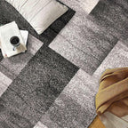 Rugshop Gray Contemporary Distressed Boxes Area Rug, Soft & Non-Shedding Accent for Small Living Room, Bedroom and Home Office, 3' x 5'