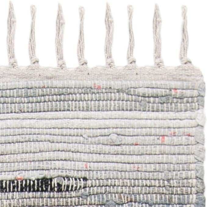 SAFAVIEH Rag Rug Collection Area Rug - 10' x 14', Grey, Handmade Boho Stripe Cotton, Ideal for High Traffic Areas in Living Room, Bedroom (RAR121A)