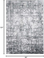 Area Rug 8×10, Large Vintage Boho Rug,Ultra-Soft Low Pile, Washable, Non Slip,Stain Resistant, Printed Carpet for Living Room Bedrooms Playroom Office Kitchen, Dark Stone