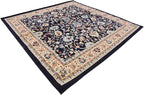 Unique Loom Sialk Hill Collection Area Rug - Washington (8' Square Navy Blue/Cream)