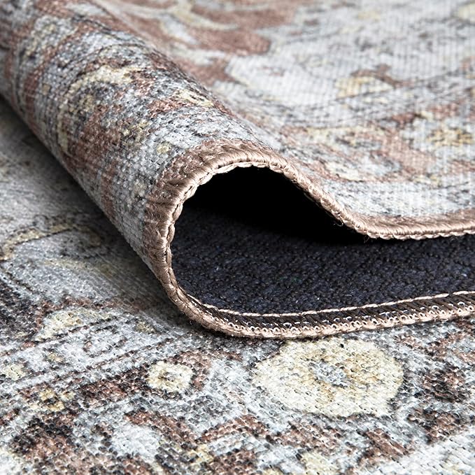 Bloom Rugs Washable Non-Slip 3' x 5' Rug - Blush/Beige Traditional Medallion Area Rug for Living Room, Bedroom, Dining Room, and Kitchen - Exact Size: 3' x 5'