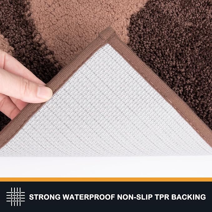 PURRUGS Dirt Trapping Door Mat 20" x 31.5", Non-Skid/Slip Machine Washable Microfiber Entryway Rug, Dog Doormat, Super Absorbent Welcome Mat for Muddy Wet Shoes and Paws, Brown