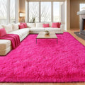 Fluffy Rugs for Living Room, Soft Shaggy for Bedrooms, Hot Pink Area Rug for Bedroom, Cozy Fuzzy Carpet for Kids, Perfect Indoor Decor for Boys and Girls 5x7 Feet
