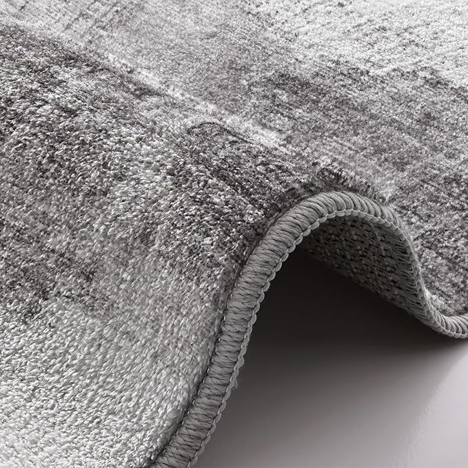 LUMI Ultra Thin Door Mat, 36x59 Non Slip Indoor Doormat Entrance Washable Rugs Entryway Oriental Vintage Soft Carpet for Kitchen Bedroom Front Door, Grey