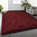Large Shag Area Rugs 9 x 12, Plush Fuzzy Rugs for Living Room, Ultra Soft Fluffy Furry Rug for Bedroom, Indoor Carpet Nursery Rugs for Kids Room Home Decor, Burgundy