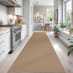 Braided Runner Rug 3x16 Ft Washable Runners for Hallways Non Slip Kitchen Runner Rug Cotton Long Entryway Runner Indoor, Woven Carpet for Hall Stair Entryway, Orange/Tan/Brown