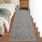 RUGSREAL 2x6 Runner Rug Washable Kitchen Runner Rug Modern Abstract Runner Mat for Hallway Contemporary Solid Rug Non-Slip Foldable Aesthetic Accent Floor Carpet for Living Room Bedroom, Grey