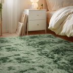 Andency Soft Area Rugs for Living Room Bedroom, 5x8 Fluffy Shaggy Bedside Rug, Non-Slip Large Shag Fuzzy Plush Carpets for Bedroom Kids Dorm Nursery Home Decor Aesthetic, Tie-Dyed Army Green
