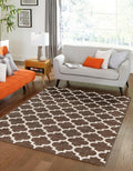 Rugs.com Lattice Collection Rug – 7x10 Brown Medium-Pile Rug Perfect for Bedrooms, Dining Rooms, Living Rooms