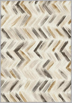 Washable 6x6 Chevron Rug Living Room, Modern Abstract Art Design Area Rugs for Bedroom, Chevron Home Decor Carpet, Low Pile, Non Slip, Kids & Pet Friendly (N4196)