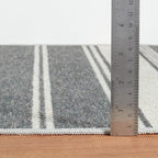 Dash & Albert Bowman Stripe Grey Machine Washable Rug, 7.5 X 9.5 Feet, Grey Stripe Pattern - Premium Luxury Hotel Quality Soft Breathable Hypoallergenic Machine Washable Easy Care All Season